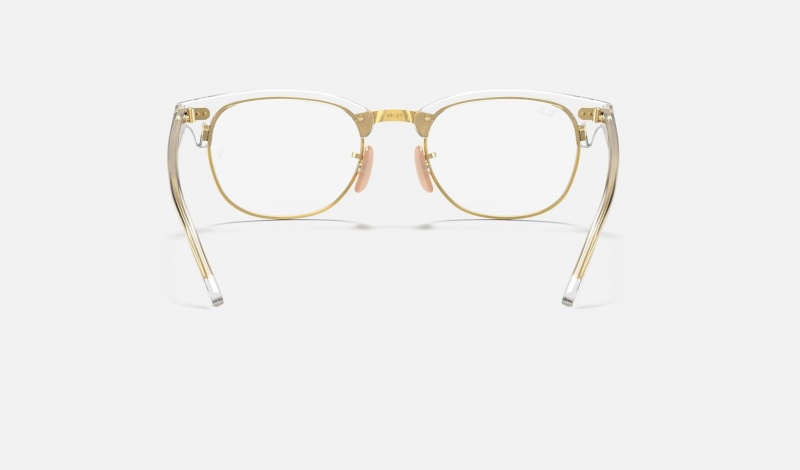 Ray Ban Clubmaster Optics Women's Eyeglasses Gold | 47056-KYOT