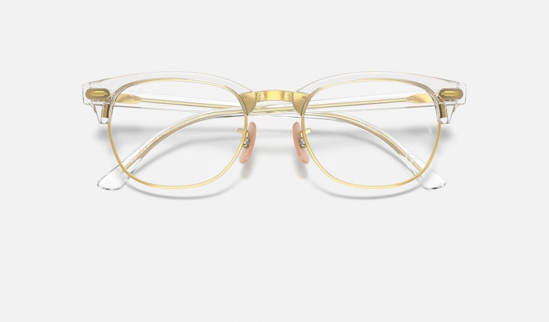 Ray Ban Clubmaster Optics Women's Eyeglasses Gold | 47056-KYOT