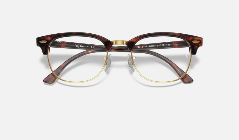 Ray Ban Clubmaster Optics Women's Eyeglasses Brown | 45793-FAPD