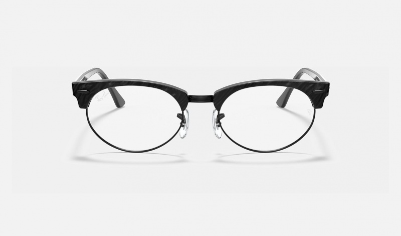 Ray Ban Clubmaster Oval Optics Men's Eyeglasses Black | 60492-NQXO