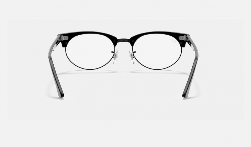 Ray Ban Clubmaster Oval Optics Men's Eyeglasses Black | 60492-NQXO