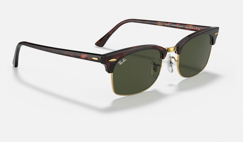 Ray Ban Clubmaster Square Legend Gold Men's Sunglasses Green | 03956-ROIN