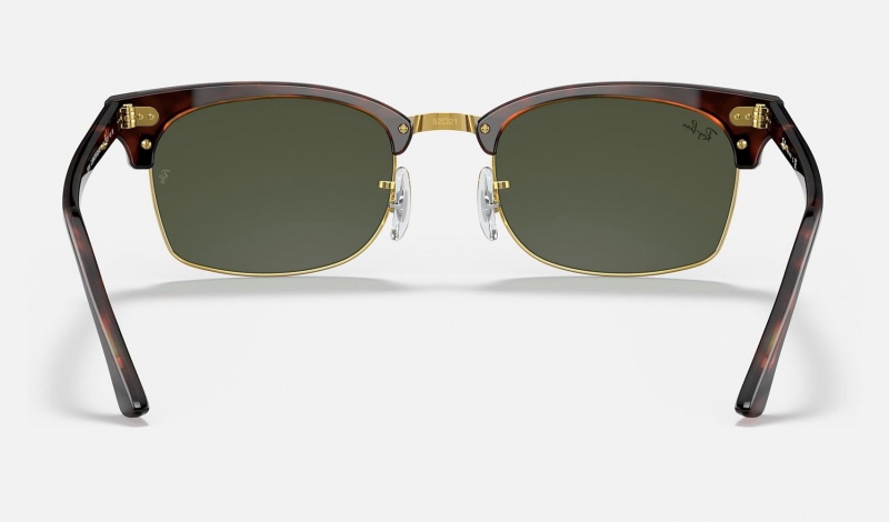 Ray Ban Clubmaster Square Legend Gold Men's Sunglasses Green | 03956-ROIN