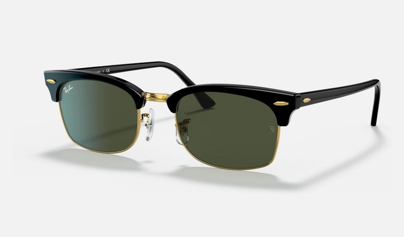 Ray Ban Clubmaster Square Legend Gold Men\'s Sunglasses Green | 04675-TWLD