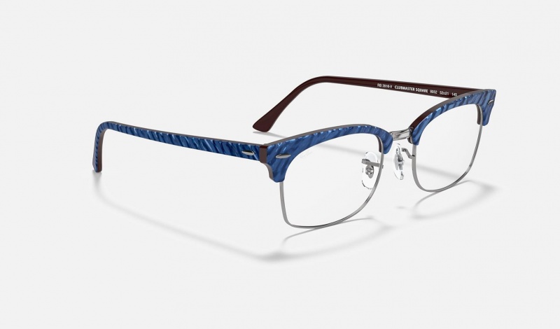 Ray Ban Clubmaster Square Optics Men's Eyeglasses Blue | 61384-RFHI