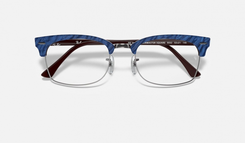 Ray Ban Clubmaster Square Optics Men's Eyeglasses Blue | 61384-RFHI