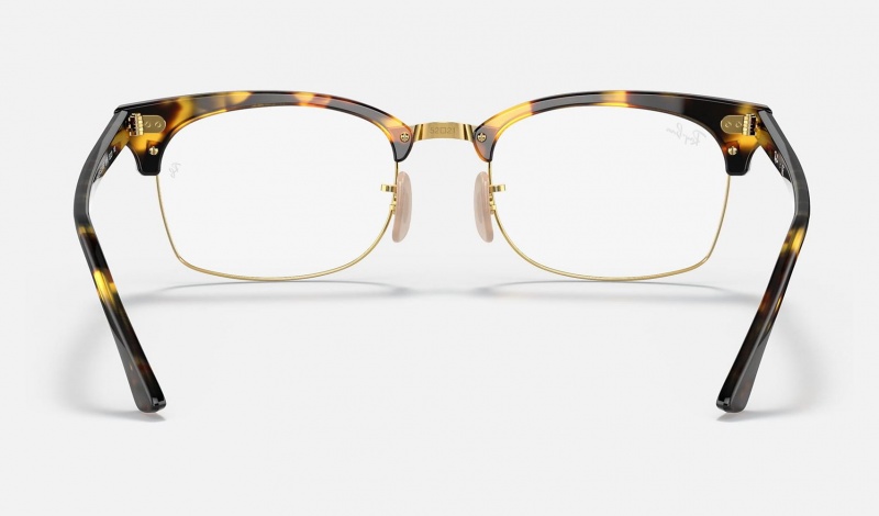 Ray Ban Clubmaster Square Optics Men's Eyeglasses Yellow | 80345-DEFZ