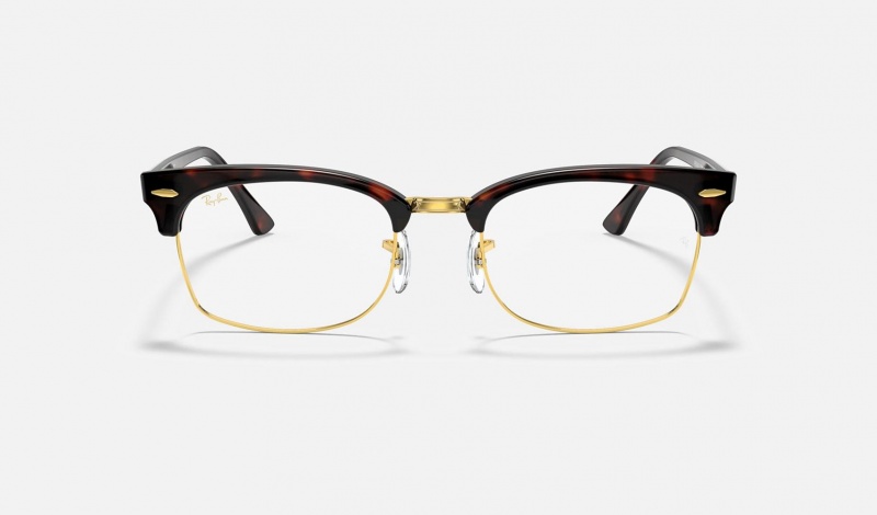 Ray Ban Clubmaster Square Optics Women's Eyeglasses Gold | 16203-HCBQ