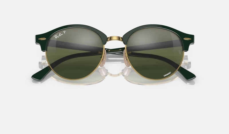 Ray Ban Clubround Chromance Women's Sunglasses Green | 14739-IBSD