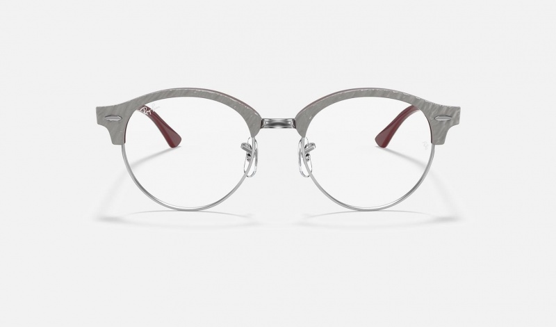 Ray Ban Clubround Marble Optics Men's Eyeglasses Grey | 68452-GPMX