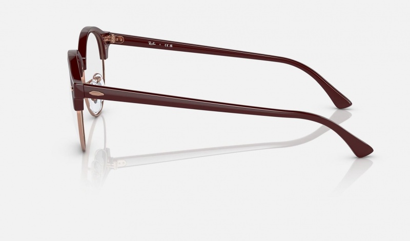 Ray Ban Clubround Optics Men's Eyeglasses Burgundy | 84613-DGNB