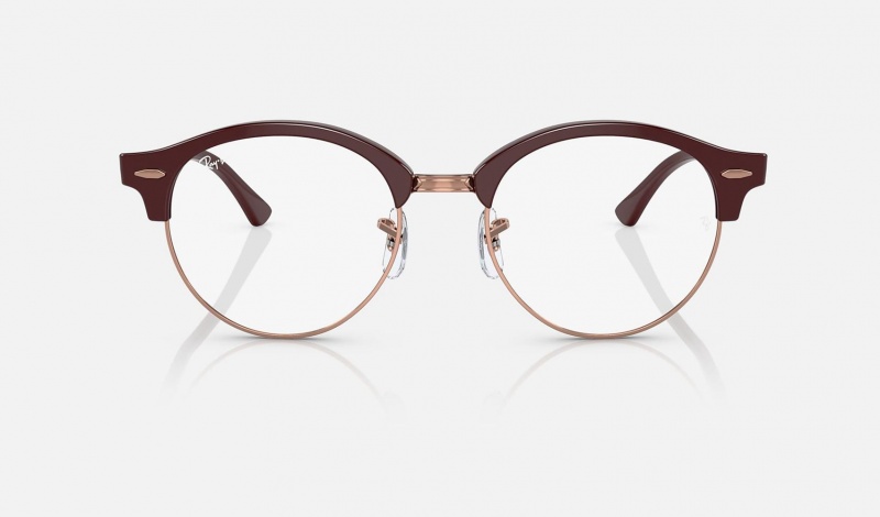 Ray Ban Clubround Optics Women's Eyeglasses Burgundy | 71039-KDLI