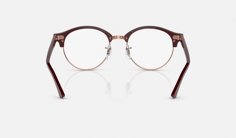 Ray Ban Clubround Optics Women's Eyeglasses Burgundy | 71039-KDLI