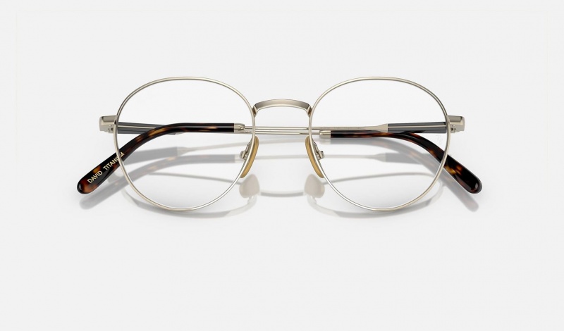 Ray Ban David Titanium Optics Men's Eyeglasses Gold | 86017-KDJA