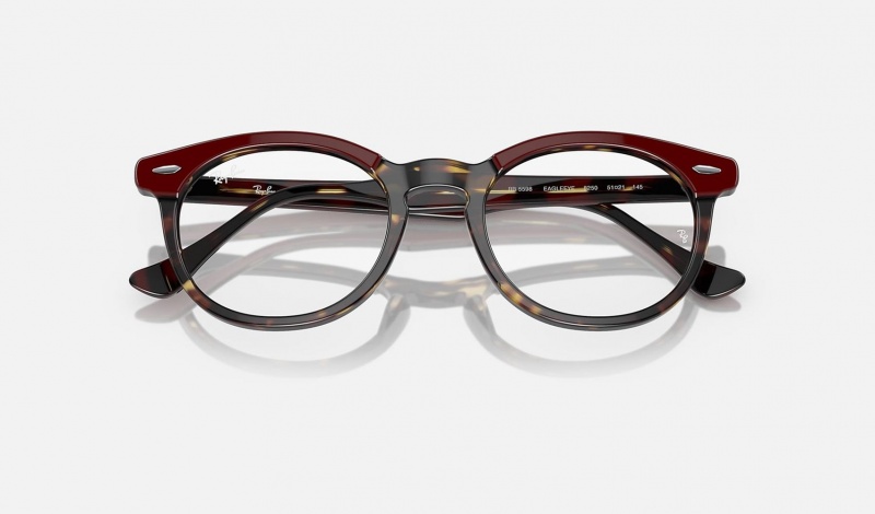 Ray Ban Eagle Eye Optics Women's Eyeglasses Burgundy | 16438-LKNB