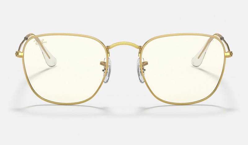 Ray Ban Frank Blue-light Clear Evolve Men's Sunglasses Gold | 41876-THWC