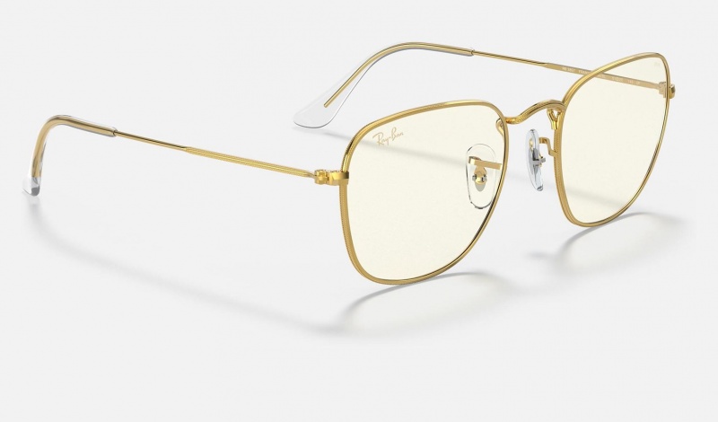 Ray Ban Frank Blue-light Clear Evolve Men's Sunglasses Gold | 41876-THWC