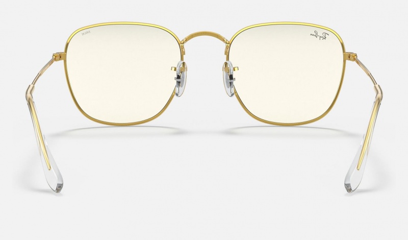 Ray Ban Frank Blue-light Clear Evolve Men's Sunglasses Gold | 41876-THWC