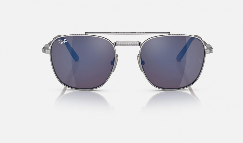 Ray Ban Frank Ii Titanium Men's Sunglasses Blue | 63049-LMXJ