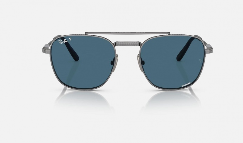 Ray Ban Frank Ii Titanium Women's Sunglasses Blue | 04621-GXQI