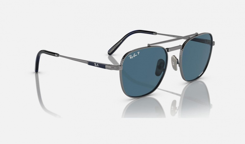 Ray Ban Frank Ii Titanium Women's Sunglasses Blue | 04621-GXQI