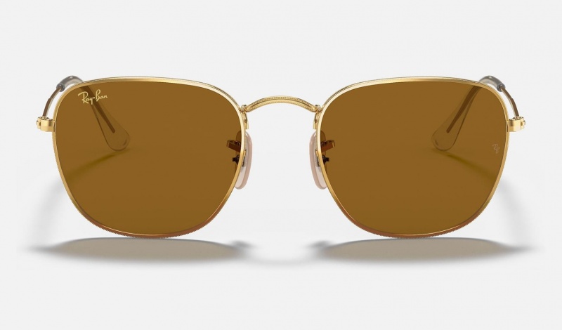 Ray Ban Frank Legend Gold Men's Sunglasses Brown | 90376-XJUV