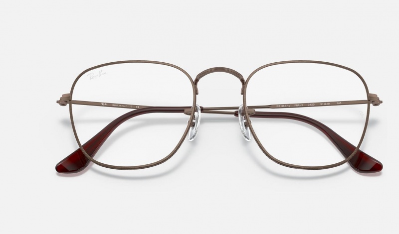 Ray Ban Frank Optics Men's Eyeglasses Brown | 39120-HAKO