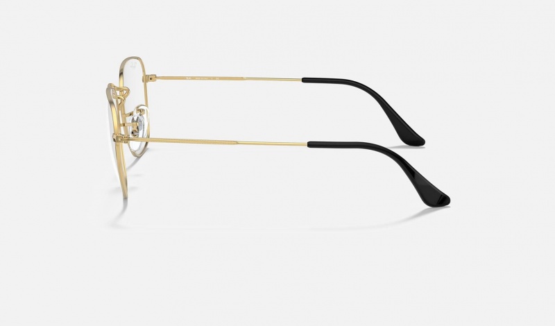 Ray Ban Frank Optics Men's Eyeglasses Gold | 24035-MJOK