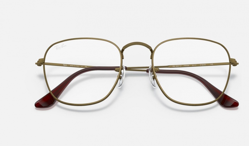 Ray Ban Frank Optics Men's Eyeglasses Gold | 21036-VSIU