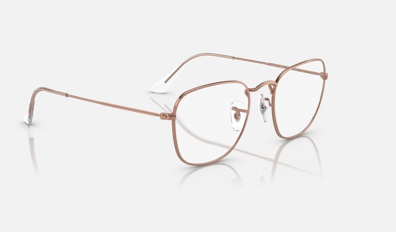 Ray Ban Frank Optics Rose Gold Men's Eyeglasses Gold | 81526-KFVQ