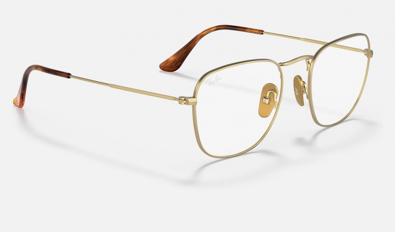 Ray Ban Frank Titanium Optics Men's Eyeglasses Gold | 06784-DSYR