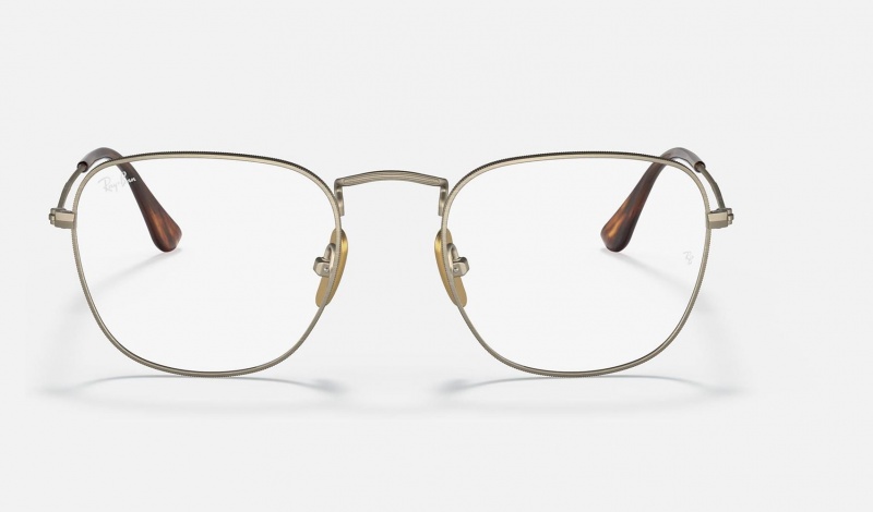 Ray Ban Frank Titanium Optics Men's Eyeglasses Gold | 41073-GETO