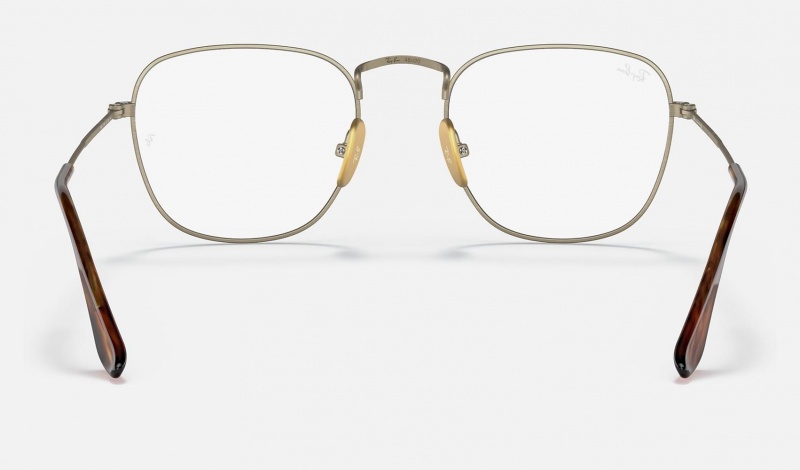 Ray Ban Frank Titanium Optics Men's Eyeglasses Gold | 41073-GETO