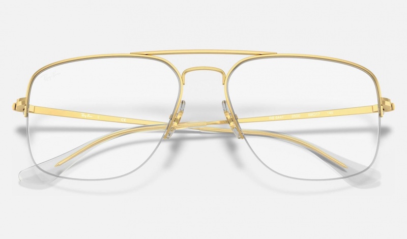 Ray Ban General Gaze Optics Men's Eyeglasses Gold | 26195-JEAD