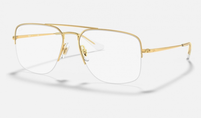 Ray Ban General Gaze Optics Men\'s Eyeglasses Gold | 26195-JEAD