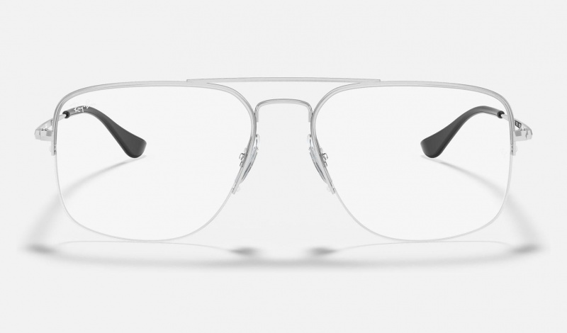 Ray Ban General Gaze Optics Men's Eyeglasses Silver | 26514-OVBT