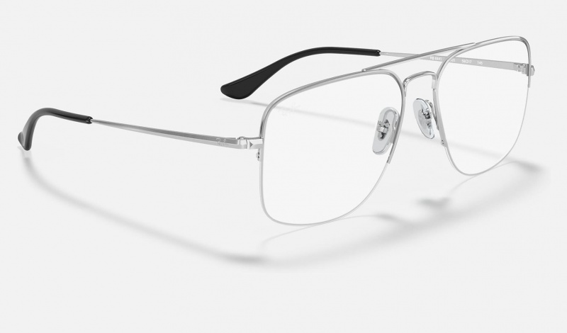 Ray Ban General Gaze Optics Men's Eyeglasses Silver | 26514-OVBT