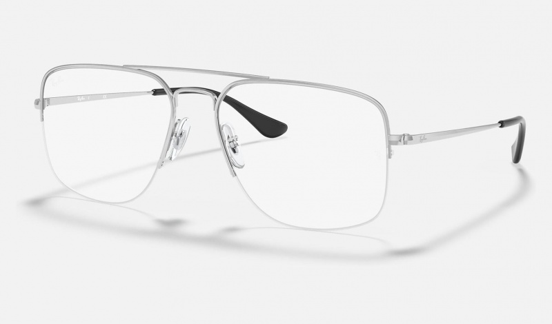 Ray Ban General Gaze Optics Men\'s Eyeglasses Silver | 26514-OVBT