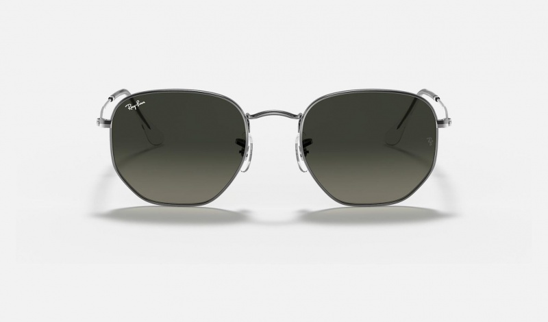 Ray Ban Hexagonal Flat Lenses Men's Sunglasses Grey | 82169-YUVA