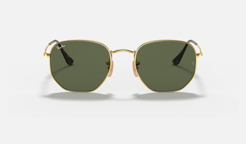 Ray Ban Hexagonal Flat Lenses Women's Sunglasses Green | 21069-JLDI