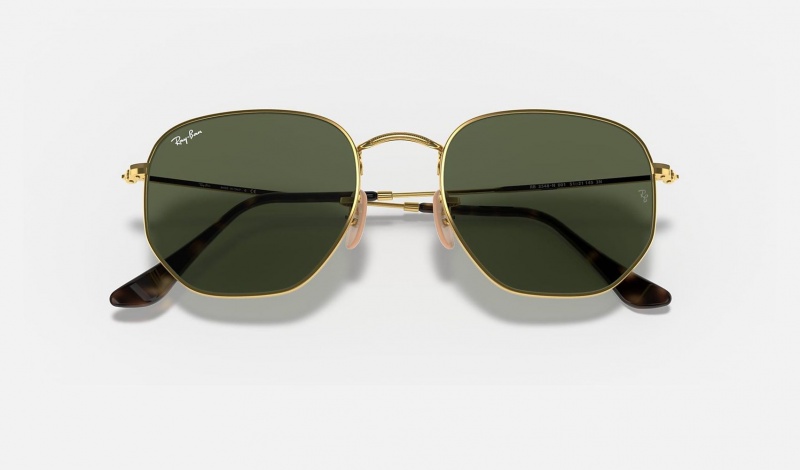 Ray Ban Hexagonal Flat Lenses Women's Sunglasses Green | 21069-JLDI