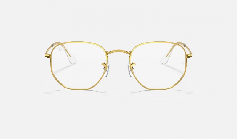 Ray Ban Hexagonal Optics Men's Eyeglasses Gold | 75093-MYPL