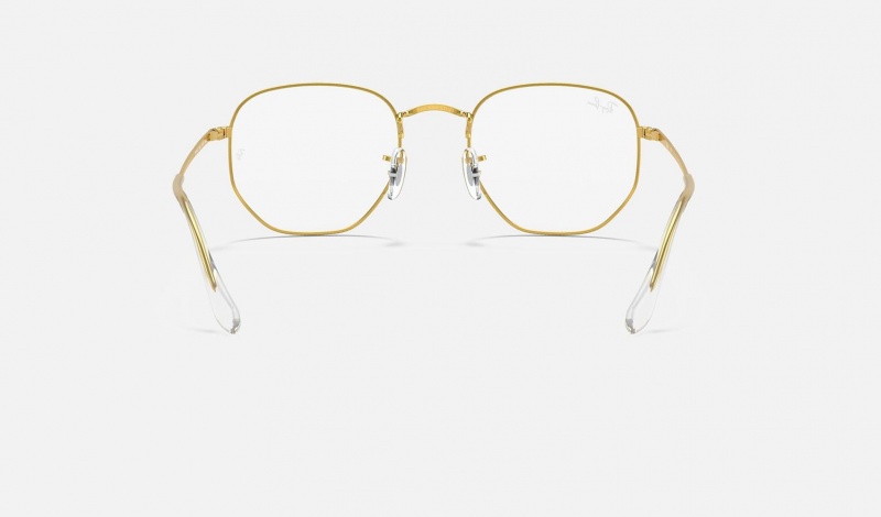 Ray Ban Hexagonal Optics Men's Eyeglasses Gold | 75093-MYPL