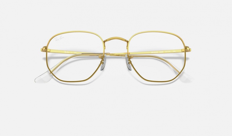 Ray Ban Hexagonal Optics Men's Eyeglasses Gold | 75093-MYPL