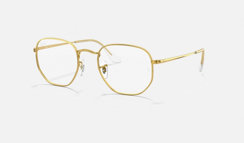 Ray Ban Hexagonal Optics Men\'s Eyeglasses Gold | 75093-MYPL