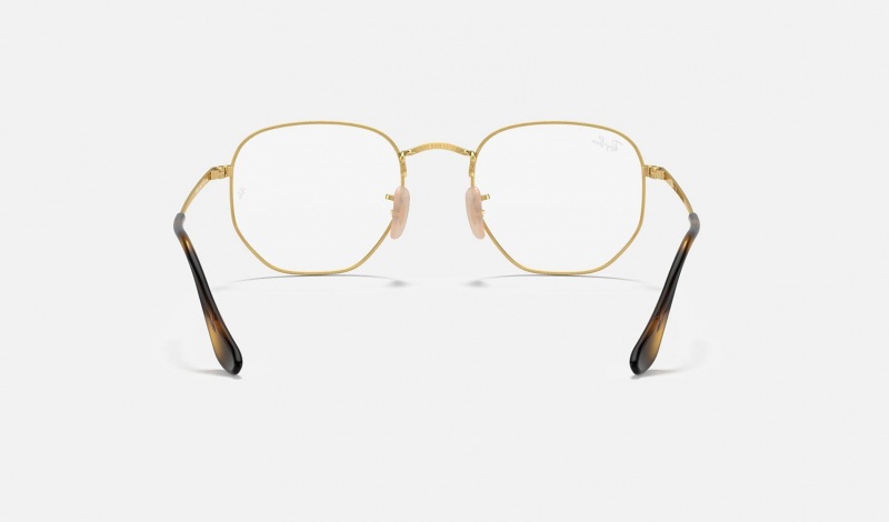 Ray Ban Hexagonal Optics Men's Eyeglasses Gold | 84273-SOED