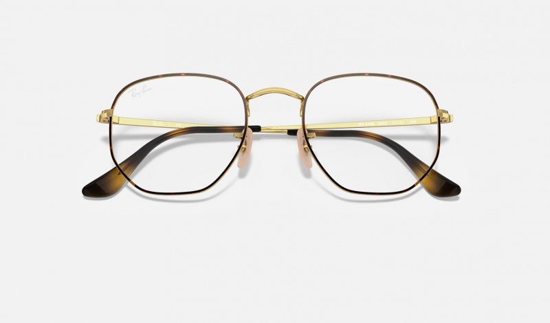 Ray Ban Hexagonal Optics Men's Eyeglasses Gold | 84273-SOED