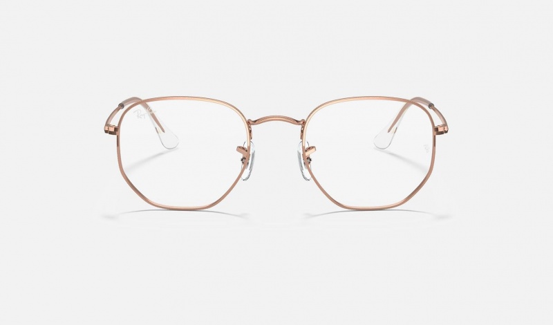 Ray Ban Hexagonal Optics Men's Eyeglasses Gold | 09136-ZUTH