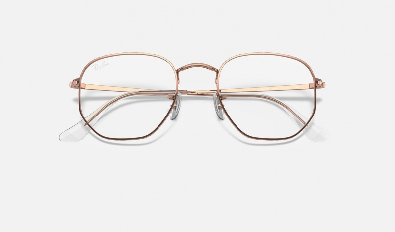 Ray Ban Hexagonal Optics Men's Eyeglasses Gold | 09136-ZUTH