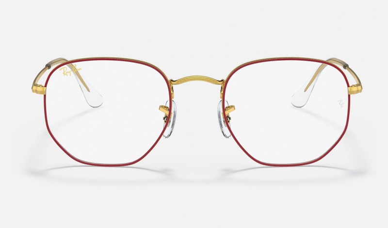 Ray Ban Hexagonal Optics Women's Eyeglasses Red | 10547-GJNL